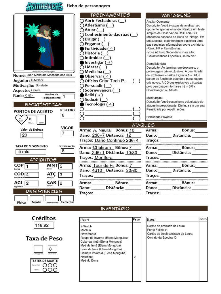 Ficha de Personagem para RPG | PDF