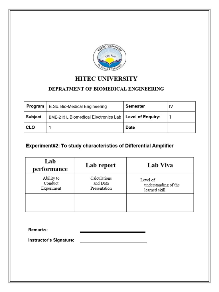Differential Amplifier Lab Guide | PDF | Operational Amplifier | Amplifier