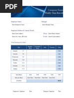 Daily Cigarette Count Sheet Template | PDF