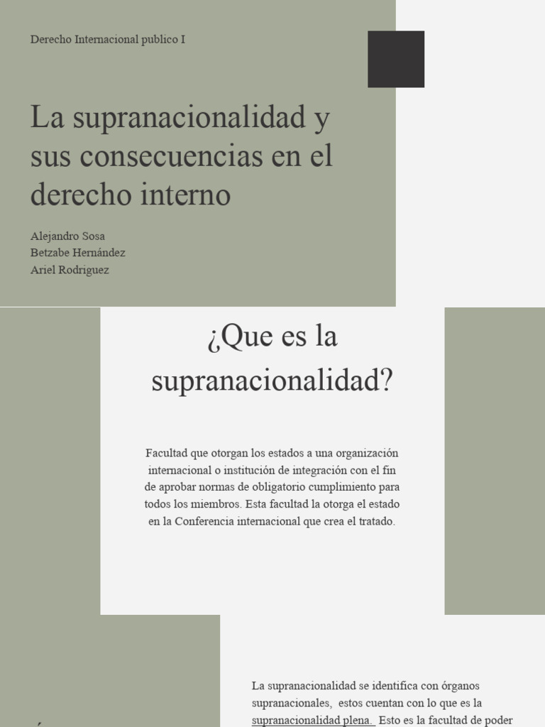 Supranacionalidad y su impacto legal | PDF | Naciones Unidas ...