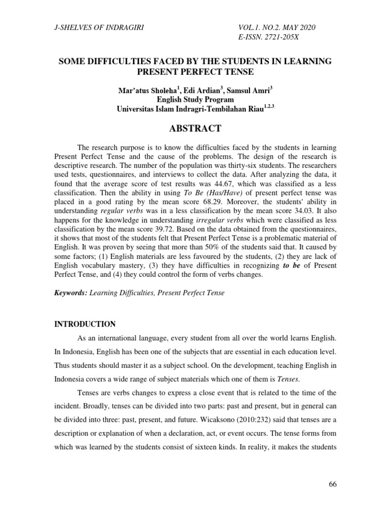 Some Difficulties Faced by The Students in Learning | PDF | Grammatical ...