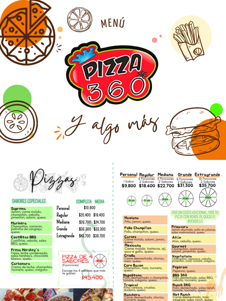 Menú Pizza 360° | PDF | Parilla | ensalada