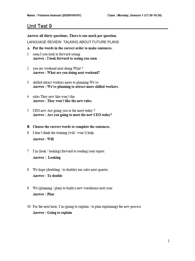 Unit Test 9 | PDF
