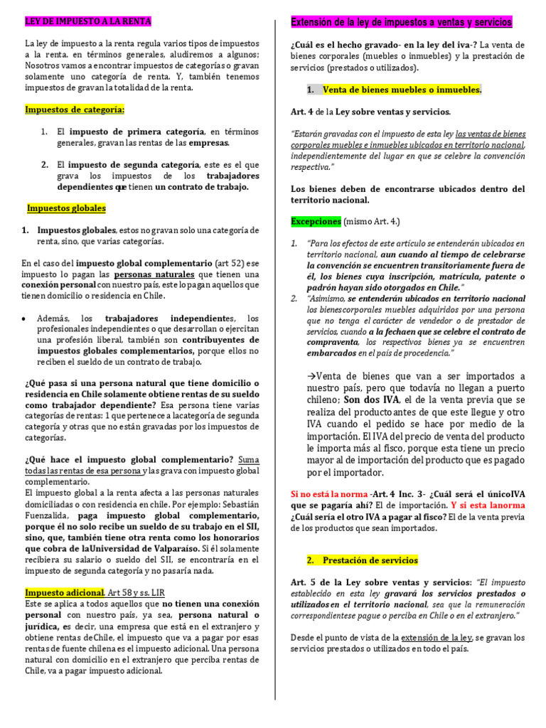 Ley de Impuesto A La Renta | PDF | Impuestos | Economias