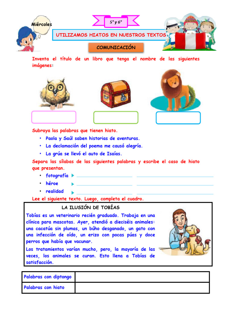 5° y 6° Miércoles 03 Ficha 5. | PDF | Voz humana | Fonética