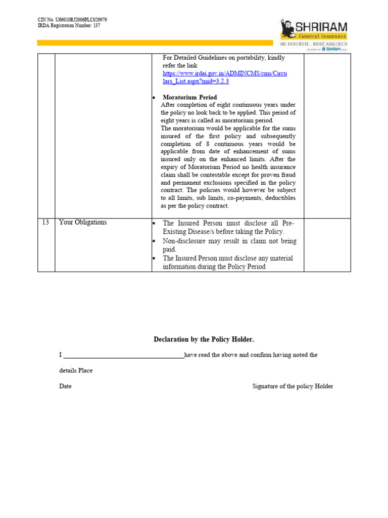 Understanding Health Insurance Moratorium | PDF
