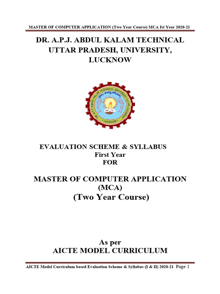 MCA First Year Syllabus 2020-21 | PDF | Automata Theory | Process ...