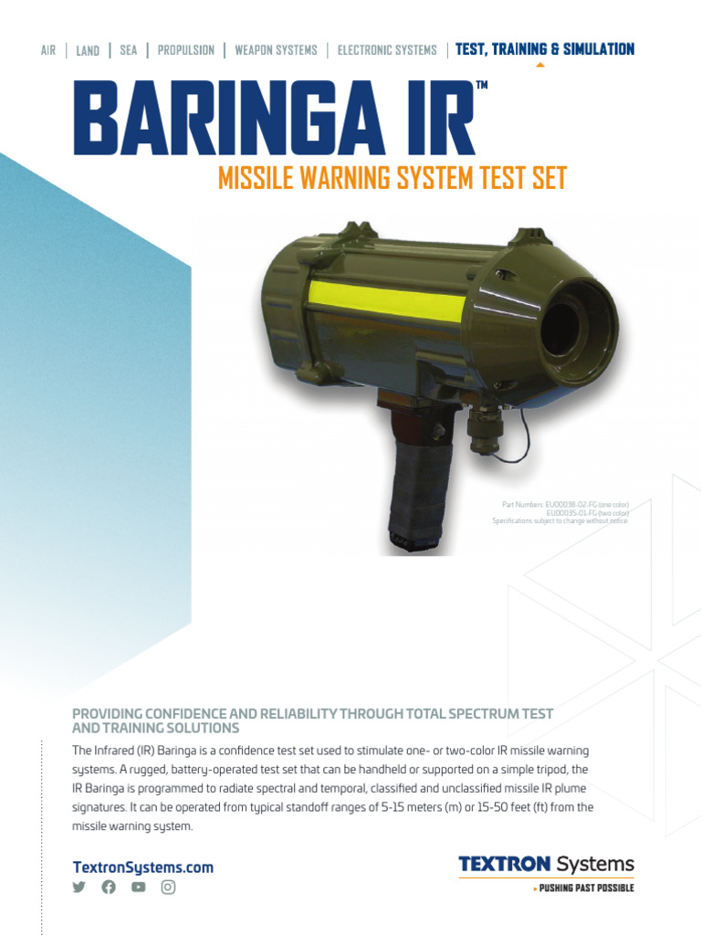 Infrared Baringa Missile Test Set | PDF | Infrared | Electromagnetic ...