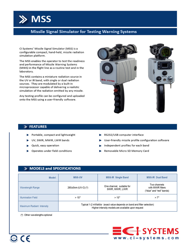 MSS for Missile Warning System Testing | PDF | Infrared | Ultraviolet