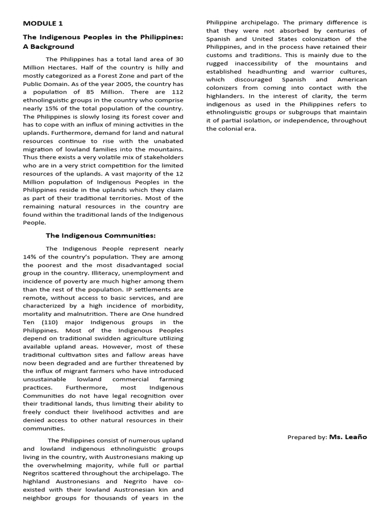 Indigenous Peoples of the Philippines | PDF | Indigenous Peoples ...