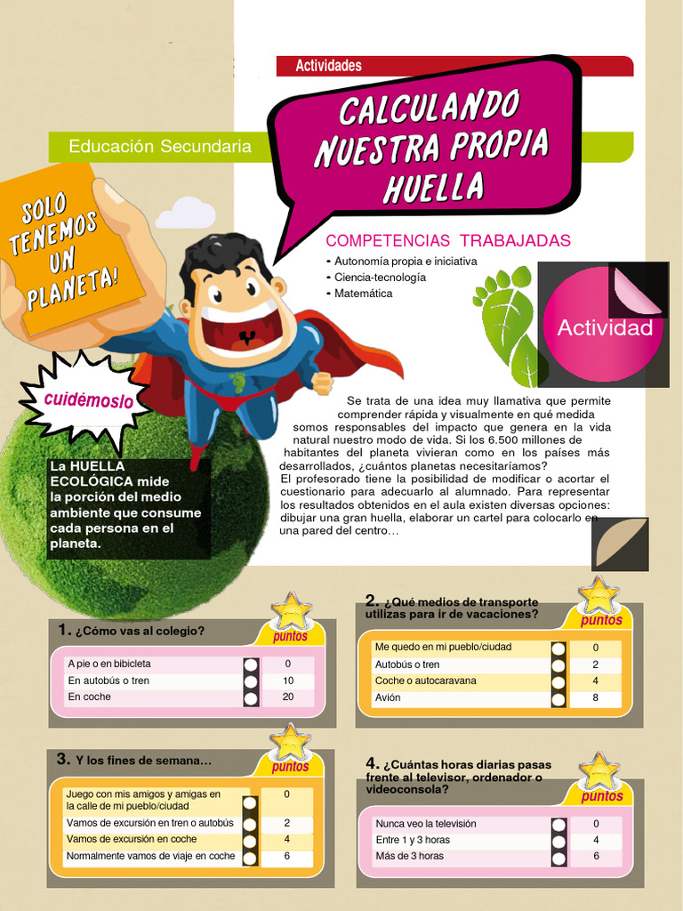 Calculo de Mi Huella Ecologica Segundo de Secundaria | PDF | Transporte