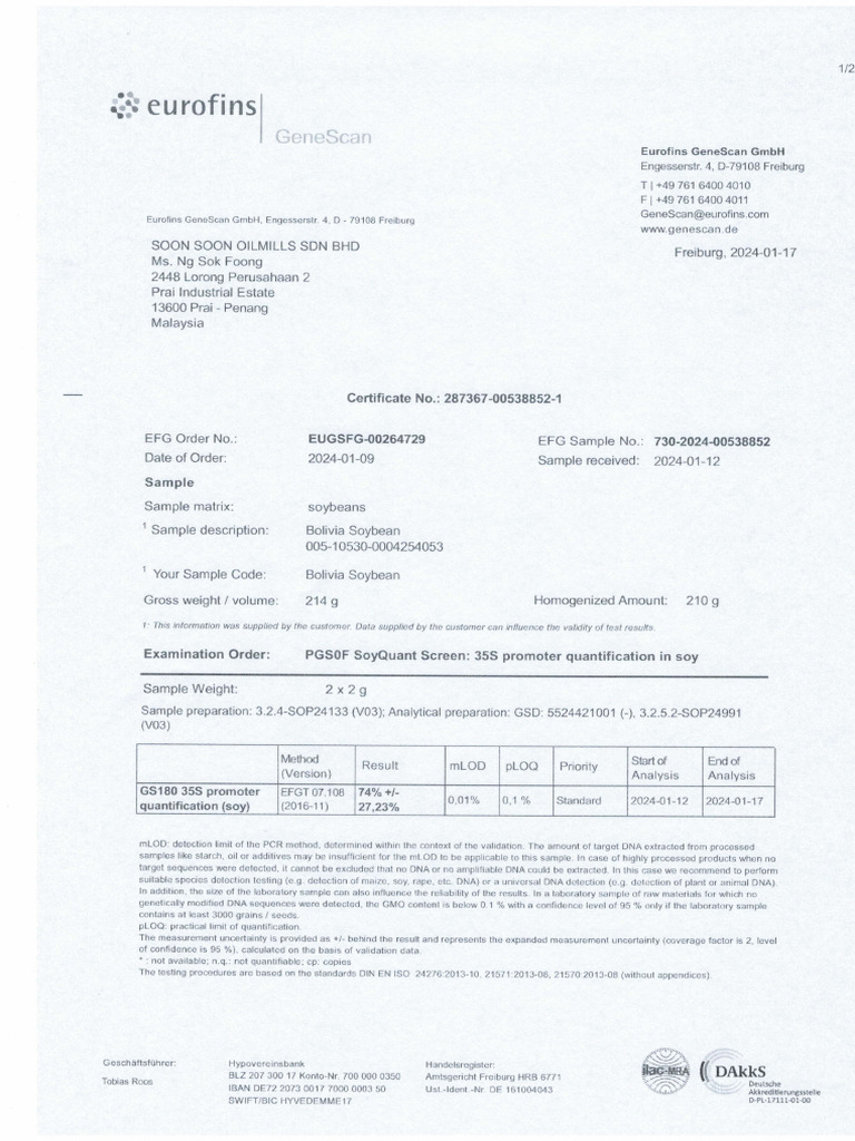 PCR Report - Bolivia Soybean | PDF | Polymerase Chain Reaction | Real ...