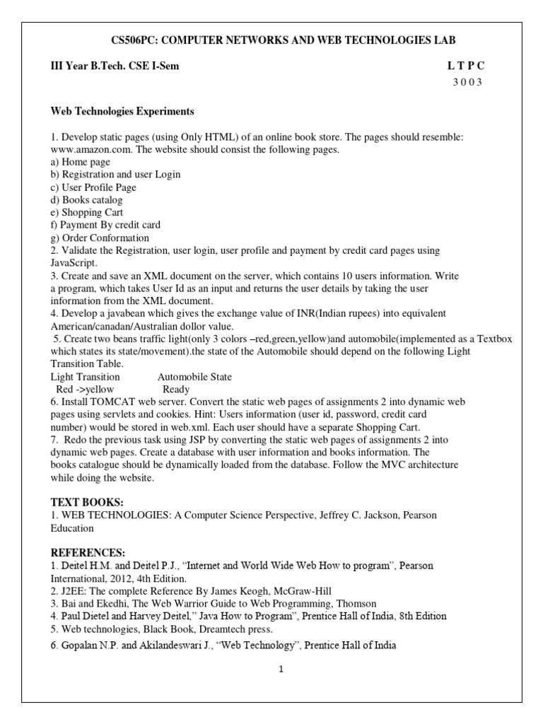 Webtechnologie Lab Pdf World Wide Web Internet Web