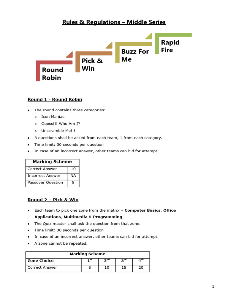 IT Fest Event Round Details | PDF | Game Shows