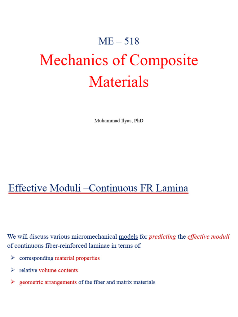 Effective Moduli in Composite Materials | PDF | Composite Material ...