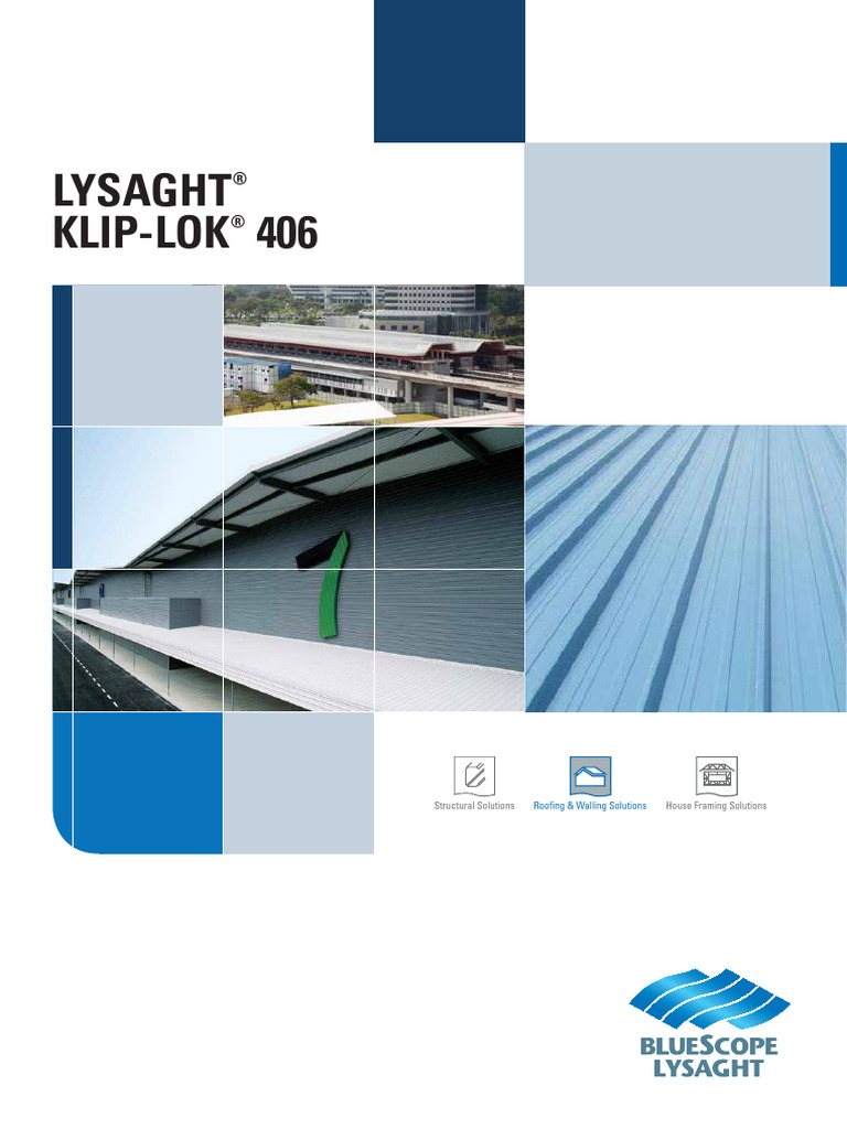 Lysaght Klip-Lok 406 Cladding Overview | PDF | Screw | Roof