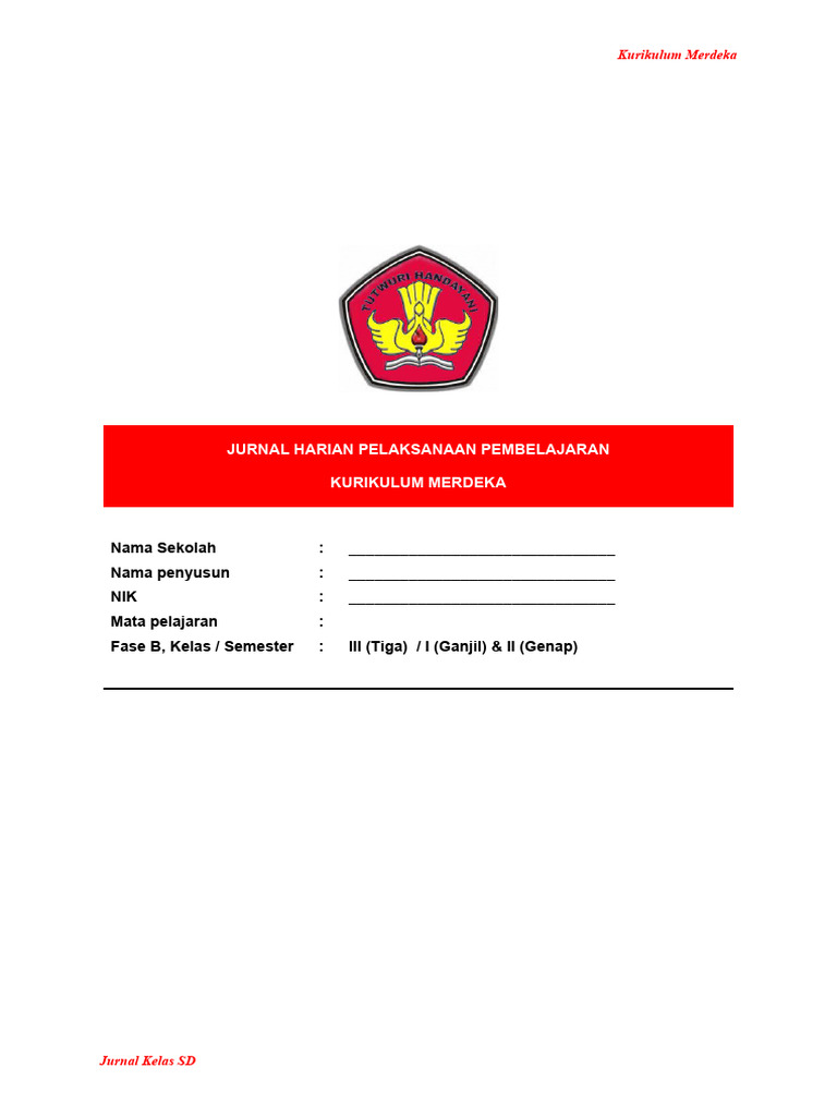 Jurnal Harian Pembelajaran SD Merdeka | PDF