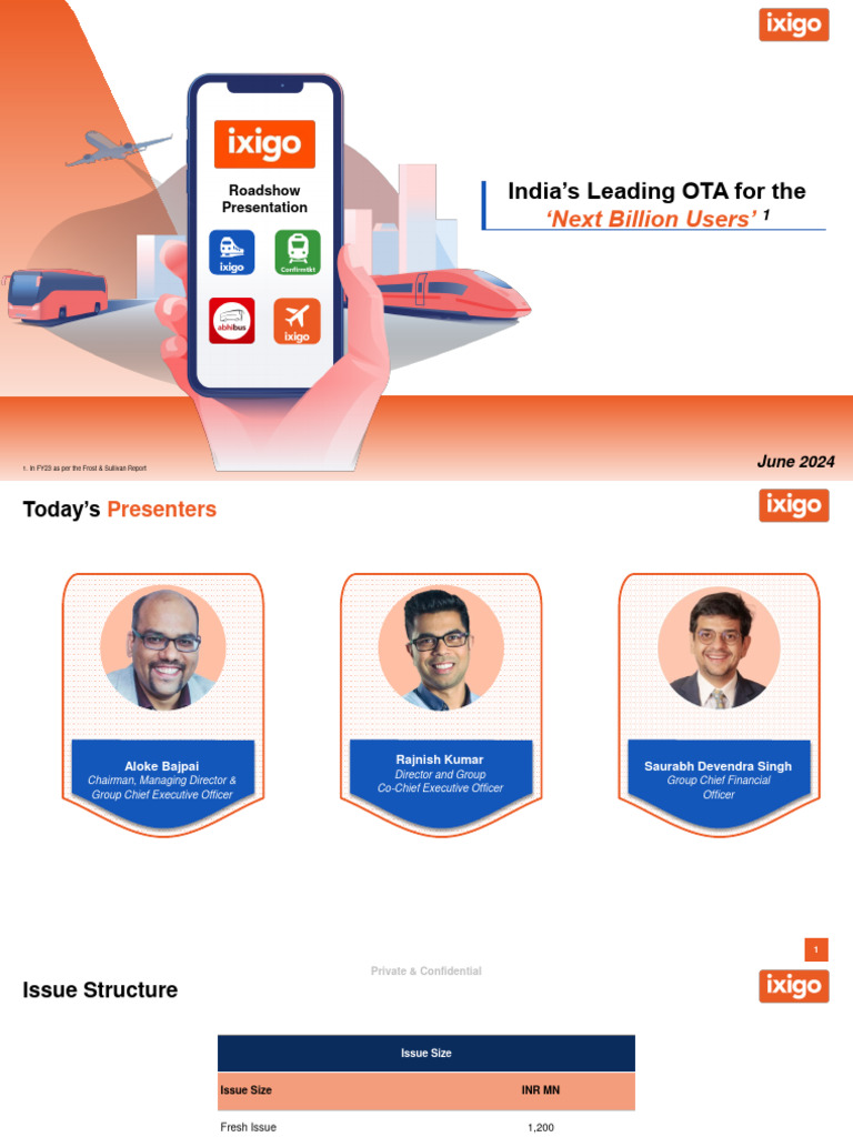 Ixigo Investor Roadshow Presentation 2024 | PDF | Government Spending ...