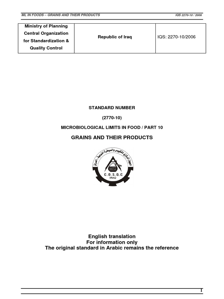 Iqs 2270 10 2006 a4 8th clarification microbiological limits in