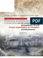 Procesos de documentación y conservación en los conjuntos pictográficos 19 y 20 Parque arqueológico de Facatativá (Cundinamarca)