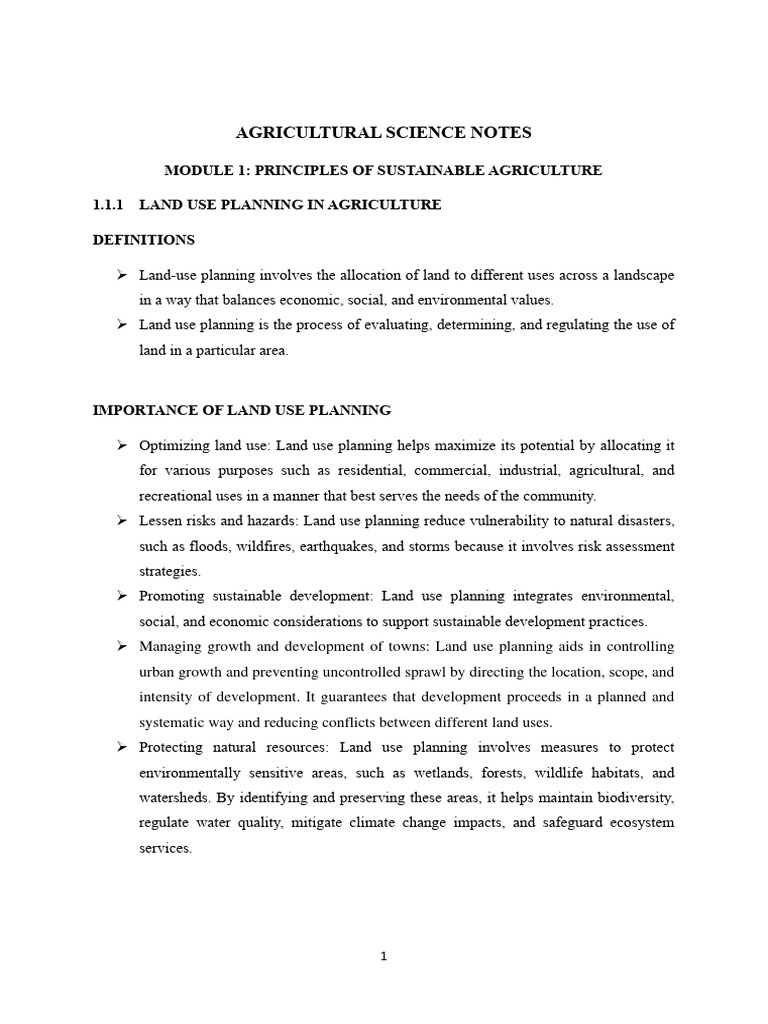 Sustainable Agriculture Land Use Planning | PDF | Logging | Agriculture
