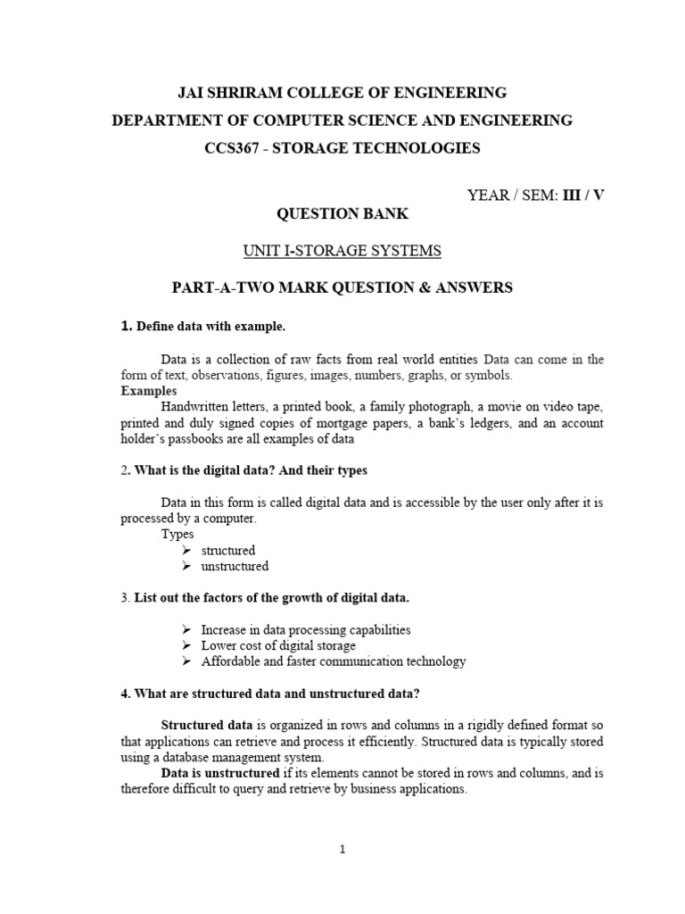 Storage Technologies Question Bank | PDF | Hard Disk Drive | Cloud ...