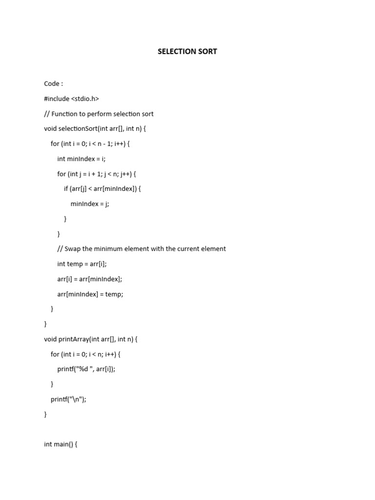Selection Sort | PDF