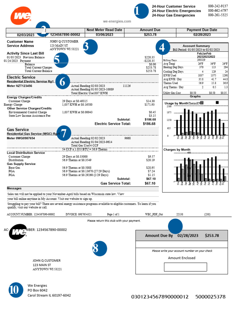 US Editable Utility Bill PSD | PDF | Fee | Physical Quantities