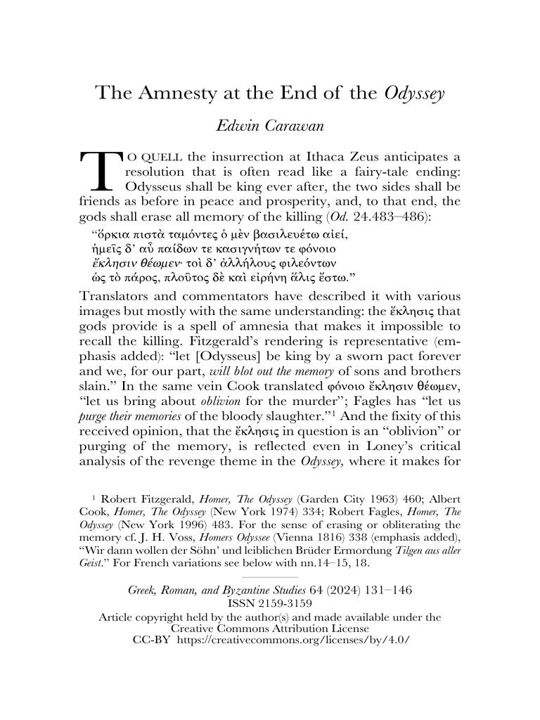 Carawan | PDF | Odyssey | Odysseus