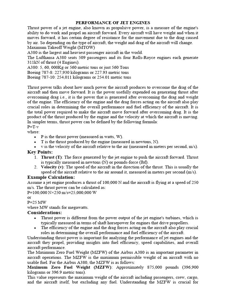 Performance of Jet Engines | PDF | Thrust | Jet Engine
