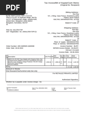 amazon invoice