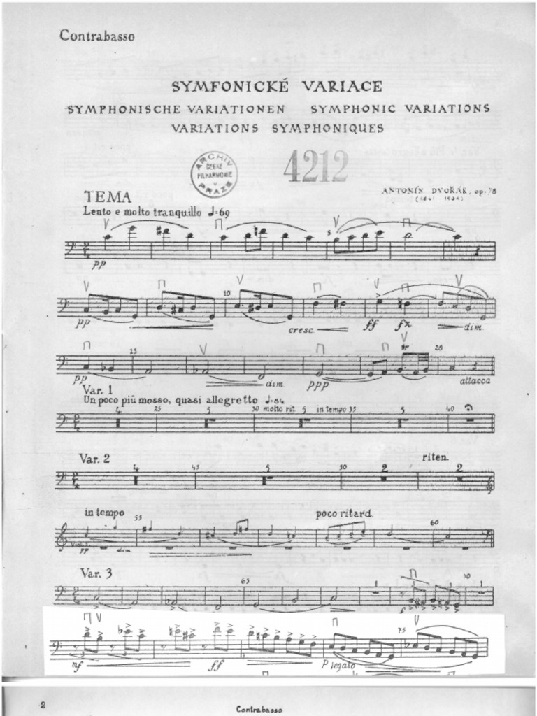 Dvorak - Symphonic Variations Cbs. | PDF