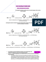 Ionic Bonding in Halide Salts