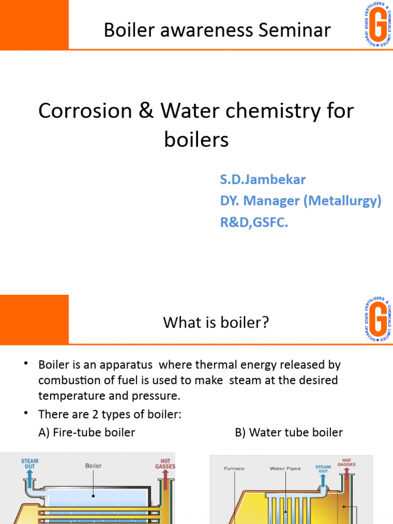Boiler Water Chemistry & Corrosion Control | PDF | Water Purification ...