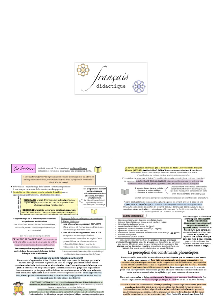 Apprentissage de la lecture et décodage | PDF | Syllabe | Communication ...