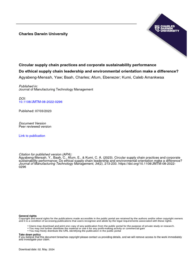 Circular Supply Chain Practices | PDF | Supply Chain | Sustainability