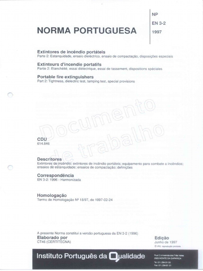 EN 3-2 Extintores Portateis | PDF
