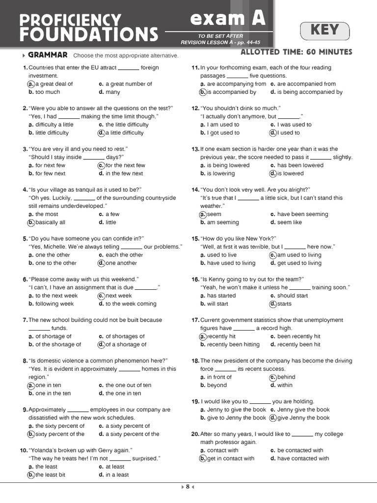 Grammar and Vocabulary Practice Test | PDF | Spider | Venice