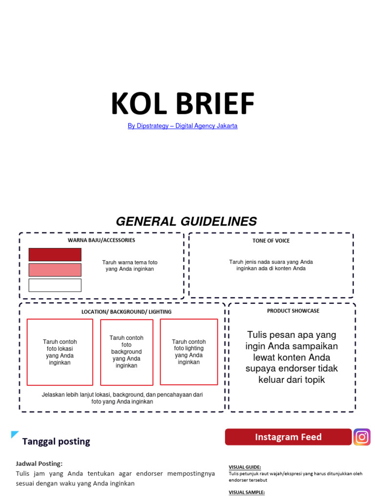Panduan Brief KOL untuk Endorser | PDF | Seni