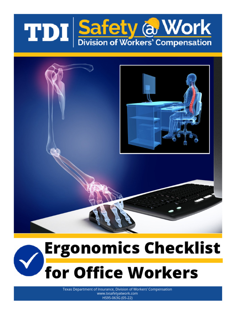 Office Ergonomics Checklist Guide | PDF | Human Factors And Ergonomics ...