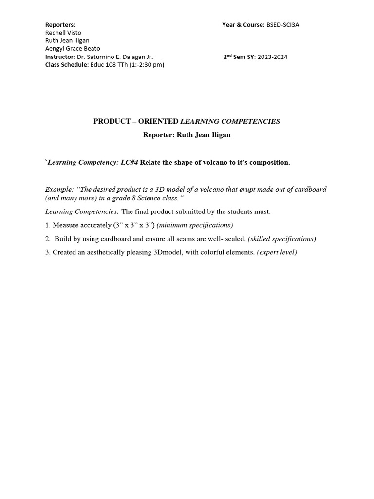 Product oriented performance based assessment pdf