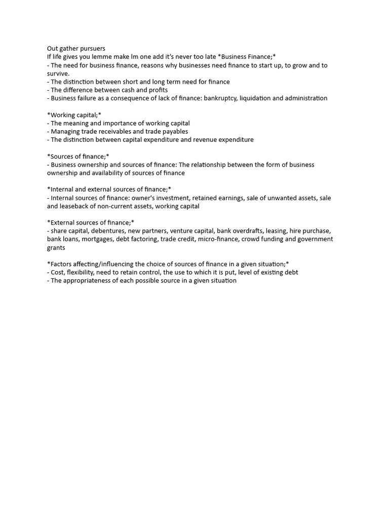 Business Finance Essentials Guide | PDF | Finance & Money Management