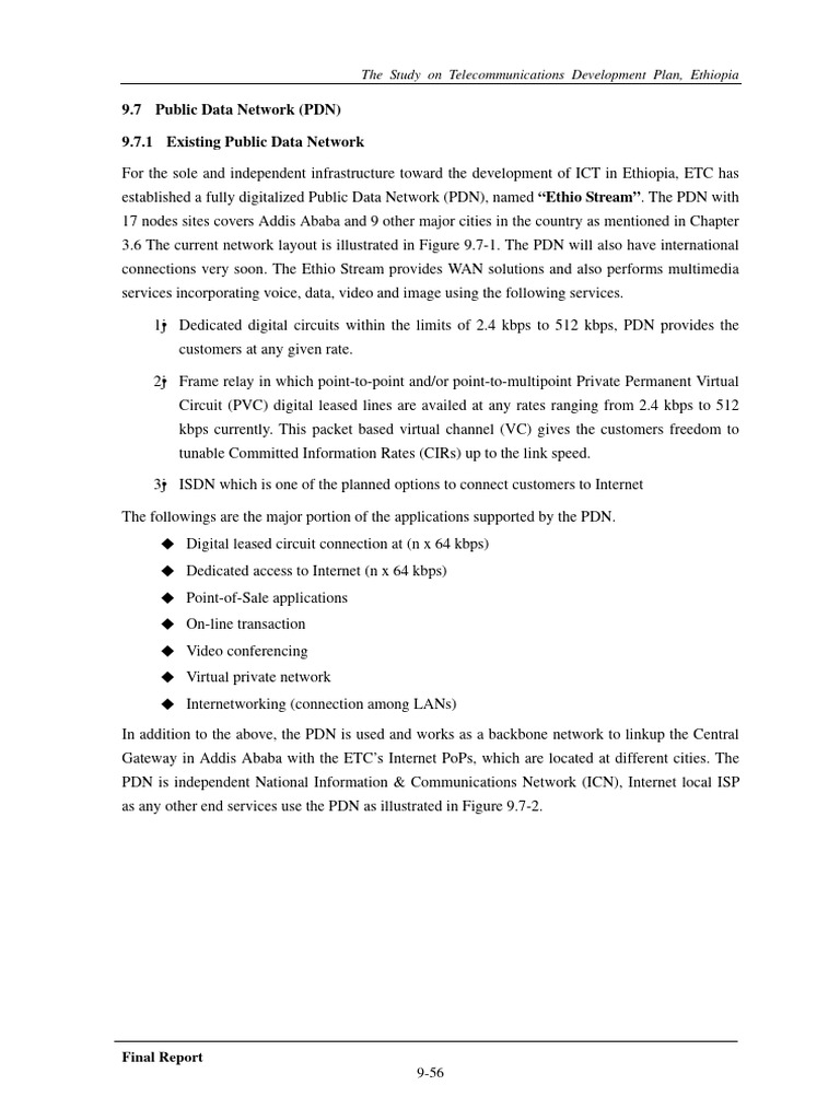 Ethiopia's Ethio Stream PDN Overview | PDF | Computer Network ...