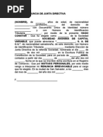 Formato carta renuncia tesorero