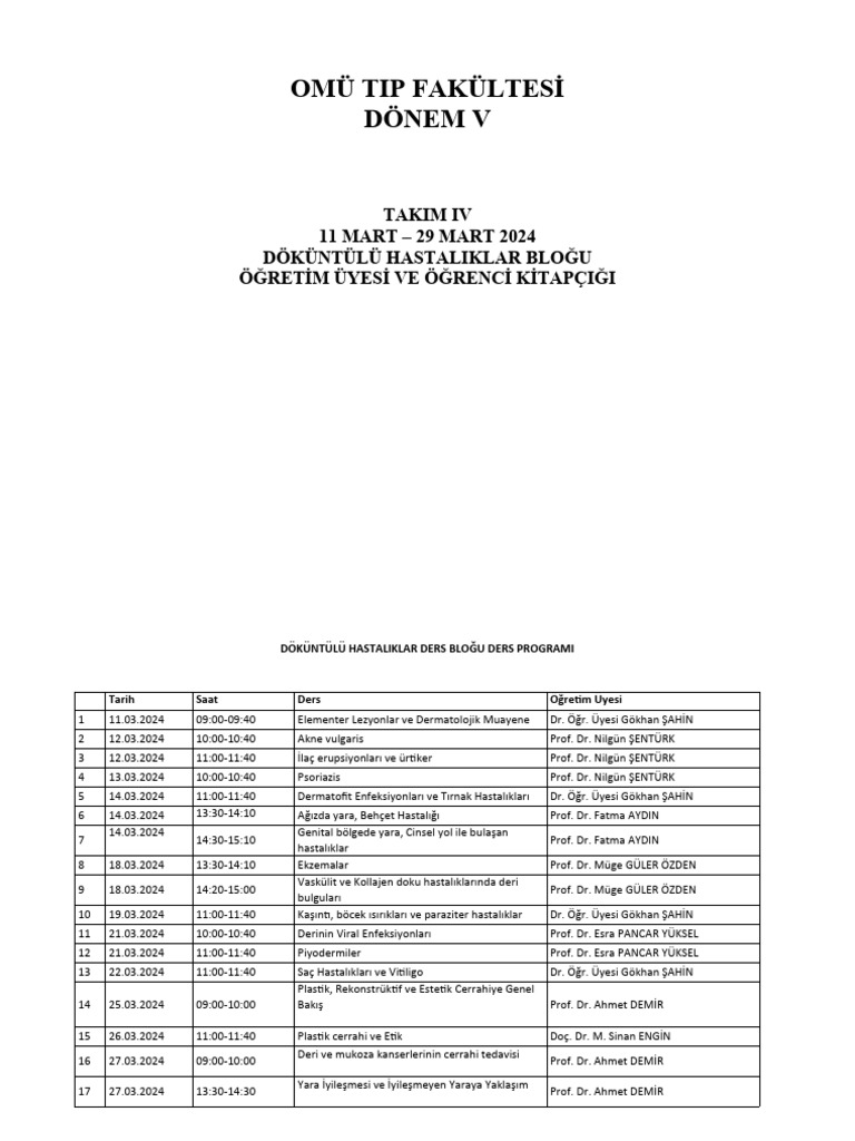 Dokuntu hastaliklari takim 5 programi pdf