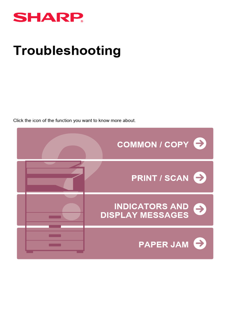 Troubleshooting Guide for Sharp Machines | PDF | Image Scanner | World ...
