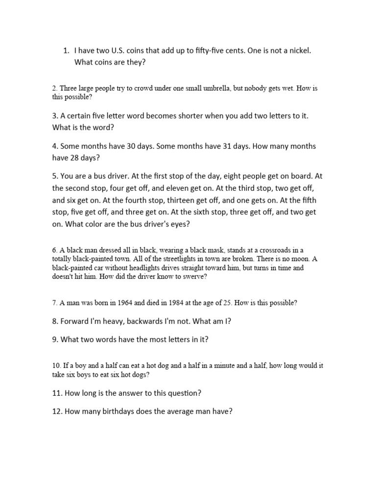 BRAIN TEASER | PDF