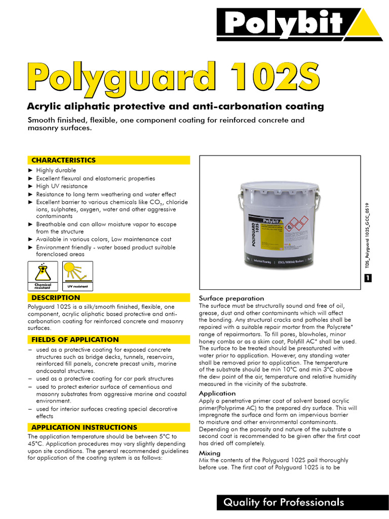 Polyguard 102S | PDF | Concrete | Coating