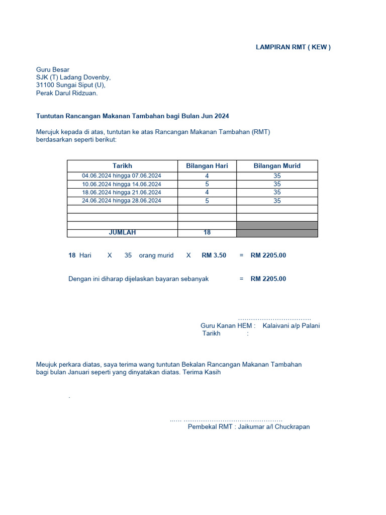 Lampiran RMT (Kew) | PDF