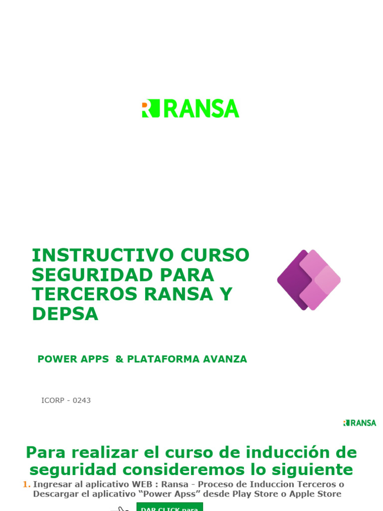 Inducción Seguridad Terceros Ransa | PDF | Google Play | Tecnologías de ...